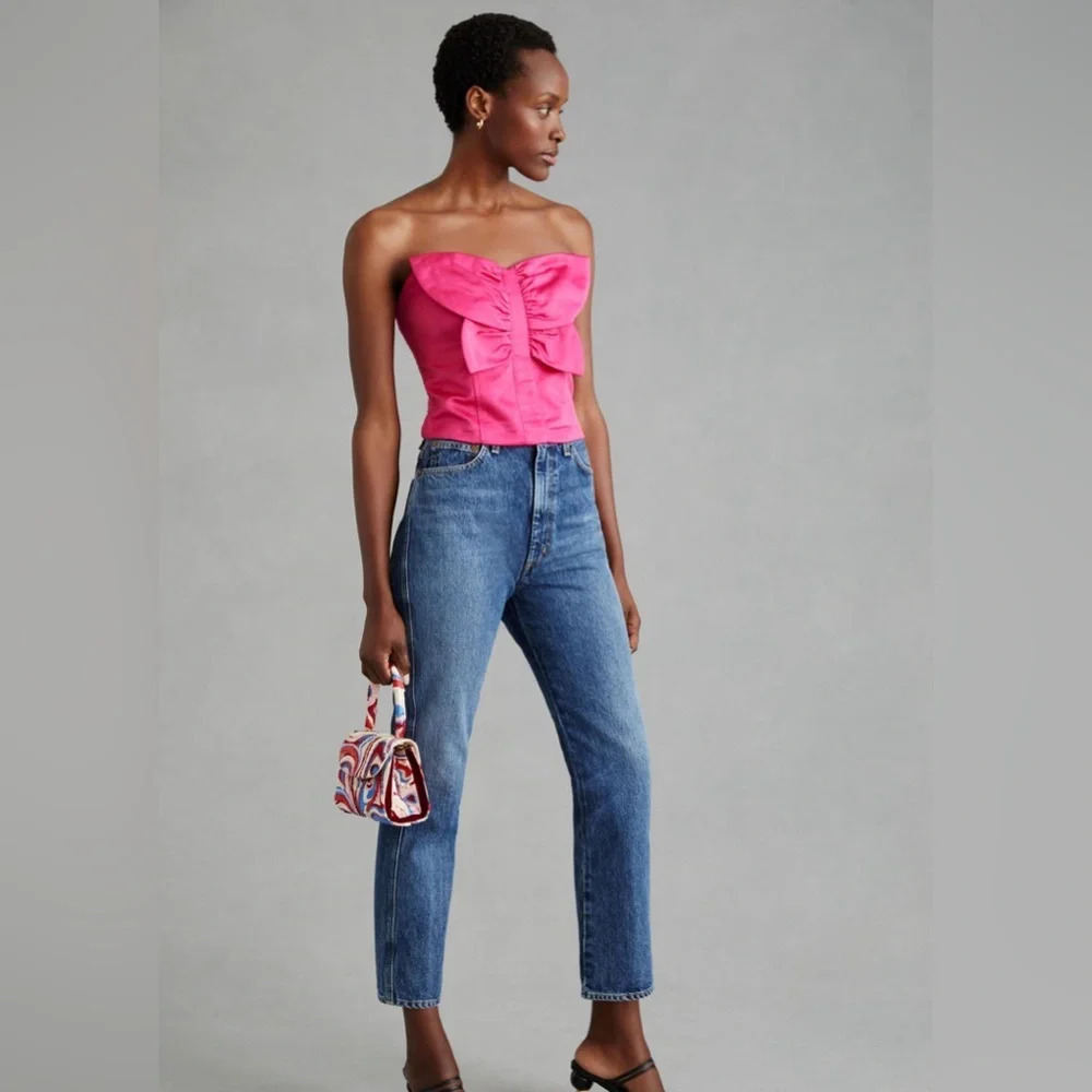 PORRIDGE by ANTHROPOLOGIE Mariposa Tube Top in Pink‎ Rose - Picture 3 of 10